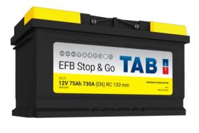 TAB SG75 - 70A H - 760 EN BATERIA EFB STOP & GO 278X175X190 +D