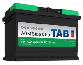 TAB AG70 - 60 AH - 680 EN BATERIA AGM STOP & GO 242X175X190 +D