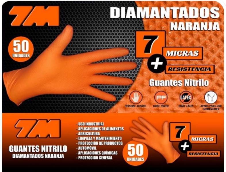 KMINA - Guantes Nitrilo Diamantado Talla L (x1 Pack de 50 uds