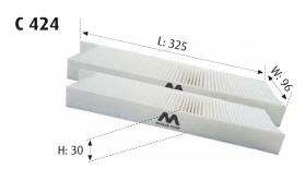 MOTRAM C424 - FILTRO HABITACULO = CU3039-2
