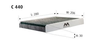 MOTRAM C440 - FILTROHABITACULOVWGOLFIV = CUK2862