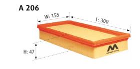 MOTRAM A206 - FILTRO AIRE = C25136