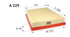 MOTRAM A229 - FILTRO AIRE = C2050