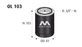 MOTRAM OL103 - FILTROACEITE-FIAT/MAZDA = W7008