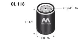 MOTRAM OL118 - FILTRO ACEITE = W830/1