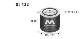 MOTRAM OL122 - FILTRO ACEITE = WP928/80