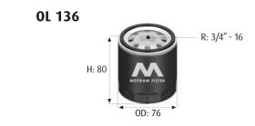 MOTRAM OL136 - FILTROACEITE-JAGUAR/SAAB = W712/43