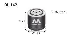 MOTRAM OL142 - FILTRO ACEITE = HU7020Z