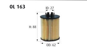 MOTRAM OL163 - FILTROACEITE-CIT.C2/C3/F.FIES = HU716/2X