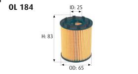 MOTRAM OL184 - FILTROACEITE-VOLVS60,S80,V70 = HU719/8X