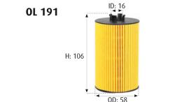 MOTRAM OL191 - FILTROACEITE-ALFAROMEO159 = HU612/2X